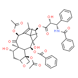 ChemSpider 2D Image | (2alpha,3xi,5beta,7beta,10alpha,13alpha)-4,10-Diacetoxy-13-{[(2R,3S)-3-(benzoylamino)-2-hydroxy-3-phenylpropanoyl]oxy}-1,7-dihydroxy-9-oxo-5,20-epoxytax-11-en-2-yl benzoate | C47H51NO14