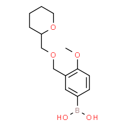 ChemSpider 2D Image | {4-Methoxy-3-[(tetrahydro-2H-pyran-2-ylmethoxy)methyl]phenyl}boronic acid | C14H21BO5