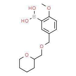 ChemSpider 2D Image | {2-Methoxy-5-[(tetrahydro-2H-pyran-2-ylmethoxy)methyl]phenyl}boronic acid | C14H21BO5