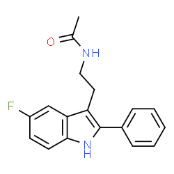 ChemSpider 2D Image | N-[2-(5-Fluoro-2-phenyl-1H-indol-3-yl)ethyl]acetamide | C18H17FN2O