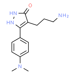 ChemSpider 2D Image | 4-(3-Aminopropyl)-5-[4-(dimethylamino)phenyl]-1,2-dihydro-3H-pyrazol-3-one | C14H20N4O