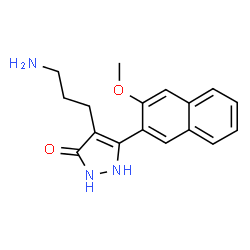 ChemSpider 2D Image | 4-(3-Aminopropyl)-5-(3-methoxynaphthalen-2-yl)-1H-pyrazol-3(2H)-one | C17H19N3O2