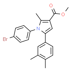 ChemSpider 2D Image | Methyl 1-(4-bromophenyl)-5-(3,4-dimethylphenyl)-2-methyl-1H-pyrrole-3-carboxylate | C21H20BrNO2