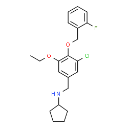 ChemSpider 2D Image | N-{3-Chloro-5-ethoxy-4-[(2-fluorobenzyl)oxy]benzyl}cyclopentanamine | C21H25ClFNO2