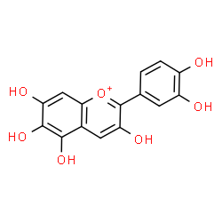 ChemSpider 2D Image | 2-(3,4-Dihydroxyphenyl)-3,5,6,7-tetrahydroxychromenium | C15H11O7