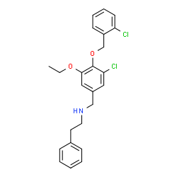 ChemSpider 2D Image | N-{3-Chloro-4-[(2-chlorobenzyl)oxy]-5-ethoxybenzyl}-2-phenylethanamine | C24H25Cl2NO2