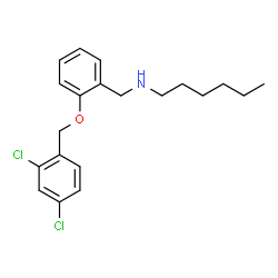 ChemSpider 2D Image | N-{2-[(2,4-Dichlorobenzyl)oxy]benzyl}-1-hexanamine | C20H25Cl2NO