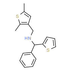 ChemSpider 2D Image | N-[(2,5-Dimethyl-3-thienyl)methyl]-1-phenyl-1-(2-thienyl)methanamine | C18H19NS2