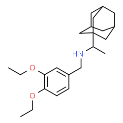 ChemSpider 2D Image | 1-(Adamantan-1-yl)-N-(3,4-diethoxybenzyl)ethanamine | C23H35NO2