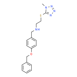 ChemSpider 2D Image | N-[4-(Benzyloxy)benzyl]-2-[(1-methyl-1H-tetrazol-5-yl)sulfanyl]ethanamine | C18H21N5OS