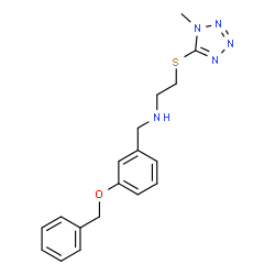 ChemSpider 2D Image | N-[3-(Benzyloxy)benzyl]-2-[(1-methyl-1H-tetrazol-5-yl)sulfanyl]ethanamine | C18H21N5OS