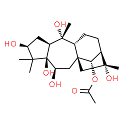 ChemSpider 2D Image | (14R)-3beta,5,6beta,10,16-pentahydroxygrayanotoxan-14-yl acetate | C22H36O7