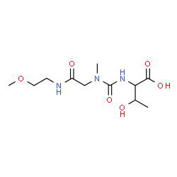 ChemSpider 2D Image | N-[{2-[(2-Methoxyethyl)amino]-2-oxoethyl}(methyl)carbamoyl]threonine | C11H21N3O6