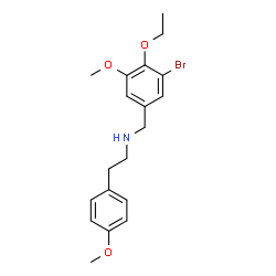 ChemSpider 2D Image | N-(3-Bromo-4-ethoxy-5-methoxybenzyl)-2-(4-methoxyphenyl)ethanamine | C19H24BrNO3