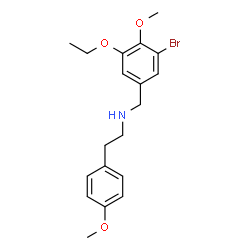 ChemSpider 2D Image | N-(3-Bromo-5-ethoxy-4-methoxybenzyl)-2-(4-methoxyphenyl)ethanamine | C19H24BrNO3