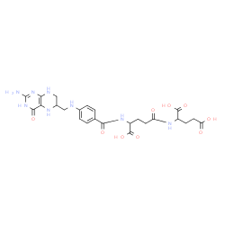 ChemSpider 2D Image | N-(4-{[(2-Amino-4-oxo-1,4,5,6,7,8-hexahydro-6-pteridinyl)methyl]amino}benzoyl)-gamma-glutamylglutamic acid | C24H30N8O9