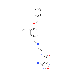 ChemSpider 2D Image | 4-Amino-N-[2-({3-methoxy-4-[(4-methylbenzyl)oxy]benzyl}amino)ethyl]-1,2,5-oxadiazole-3-carboxamide | C21H25N5O4