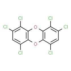 ChemSpider 2D Image | 1,2,4,6,8,9-Hexachlorooxanthrene | C12H2Cl6O2
