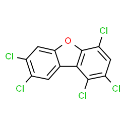 ChemSpider 2D Image | 1,2,4,7,8-PENTACHLORODIBENZOFURAN | C12H3Cl5O