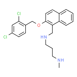 ChemSpider 2D Image | N-({2-[(2,4-Dichlorobenzyl)oxy]-1-naphthyl}methyl)-N'-methyl-1,3-propanediamine | C22H24Cl2N2O