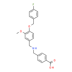 ChemSpider 2D Image | 4-[({4-[(4-Fluorobenzyl)oxy]-3-methoxybenzyl}amino)methyl]benzoic acid | C23H22FNO4