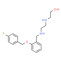 ChemSpider 2D Image | 2-{[2-({2-[(4-Fluorobenzyl)oxy]benzyl}amino)ethyl]amino}ethanol | C18H23FN2O2