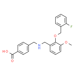 ChemSpider 2D Image | 4-[({2-[(2-Fluorobenzyl)oxy]-3-methoxybenzyl}amino)methyl]benzoic acid | C23H22FNO4