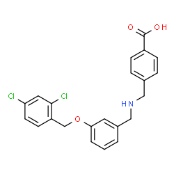 ChemSpider 2D Image | 4-[({3-[(2,4-Dichlorobenzyl)oxy]benzyl}amino)methyl]benzoic acid | C22H19Cl2NO3