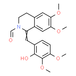 ChemSpider 2D Image | 1-(2-Hydroxy-3,4-dimethoxybenzylidene)-6,7-dimethoxy-3,4-dihydro-2(1H)-isoquinolinecarbaldehyde | C21H23NO6