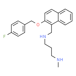 ChemSpider 2D Image | N-({2-[(4-Fluorobenzyl)oxy]-1-naphthyl}methyl)-N'-methyl-1,3-propanediamine | C22H25FN2O