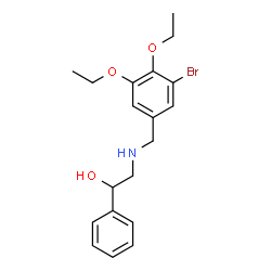ChemSpider 2D Image | 2-[(3-Bromo-4,5-diethoxybenzyl)amino]-1-phenylethanol | C19H24BrNO3