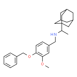 ChemSpider 2D Image | 1-(Adamantan-1-yl)-N-[4-(benzyloxy)-3-methoxybenzyl]ethanamine | C27H35NO2