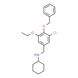 ChemSpider 2D Image | N-[4-(Benzyloxy)-3-chloro-5-ethoxybenzyl]cyclohexanamine | C22H28ClNO2