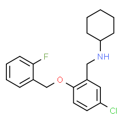 ChemSpider 2D Image | N-{5-Chloro-2-[(2-fluorobenzyl)oxy]benzyl}cyclohexanamine | C20H23ClFNO