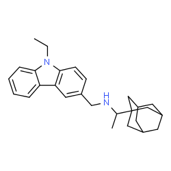 ChemSpider 2D Image | 1-(Adamantan-1-yl)-N-[(9-ethyl-9H-carbazol-3-yl)methyl]ethanamine | C27H34N2