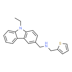 ChemSpider 2D Image | 1-(9-Ethyl-9H-carbazol-3-yl)-N-(2-thienylmethyl)methanamine | C20H20N2S