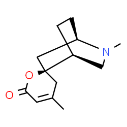 ChemSpider 2D Image | (1S,2S,4R)-4',5-Dimethylspiro[5-azabicyclo[2.2.2]octane-2,2'-pyran]-6'(3'H)-one | C13H19NO2