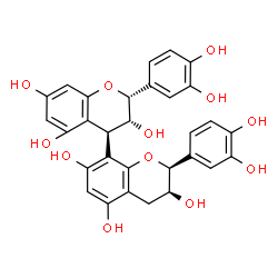 ChemSpider 2D Image | (2R,2'S,3R,3'S,4R)-2,2'-Bis(3,4-dihydroxyphenyl)-3,3',4,4'-tetrahydro-2H,2'H-4,8'-bichromene-3,3',5,5',7,7'-hexol | C30H26O12