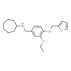 ChemSpider 2D Image | N-[3-Ethoxy-4-(2-thienylmethoxy)benzyl]cycloheptanamine | C21H29NO2S