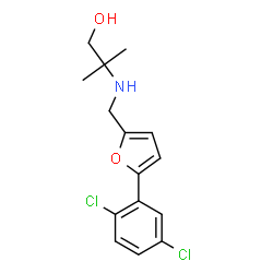 ChemSpider 2D Image | 2-({[5-(2,5-Dichlorophenyl)-2-furyl]methyl}amino)-2-methyl-1-propanol | C15H17Cl2NO2