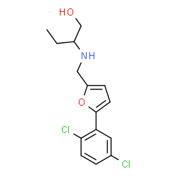 ChemSpider 2D Image | 2-({[5-(2,5-Dichlorophenyl)-2-furyl]methyl}amino)-1-butanol | C15H17Cl2NO2