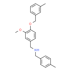 ChemSpider 2D Image | 1-{3-Methoxy-4-[(3-methylbenzyl)oxy]phenyl}-N-(4-methylbenzyl)methanamine | C24H27NO2