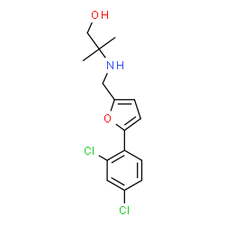 ChemSpider 2D Image | 2-({[5-(2,4-Dichlorophenyl)-2-furyl]methyl}amino)-2-methyl-1-propanol | C15H17Cl2NO2