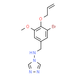 ChemSpider 2D Image | N-[4-(Allyloxy)-3-bromo-5-methoxybenzyl]-4H-1,2,4-triazol-4-amine | C13H15BrN4O2