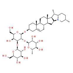 ChemSpider 2D Image | (3beta,22beta)-Solanid-5-en-3-yl 6-deoxy-alpha-L-mannopyranosyl-(1->2)-[beta-D-glucopyranosyl-(1->3)]-beta-D-galactopyranoside | C45H73NO15