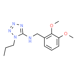 ChemSpider 2D Image | N-(2,3-Dimethoxybenzyl)-1-propyl-1H-tetrazol-5-amine | C13H19N5O2