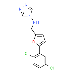 ChemSpider 2D Image | N-{[5-(2,5-Dichlorophenyl)-2-furyl]methyl}-4H-1,2,4-triazol-4-amine | C13H10Cl2N4O