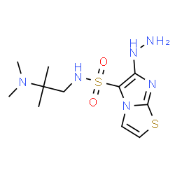ChemSpider 2D Image | N-[2-(Dimethylamino)-2-methylpropyl]-6-hydrazinoimidazo[2,1-b][1,3]thiazole-5-sulfonamide | C11H20N6O2S2
