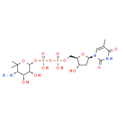 ChemSpider 2D Image | dTDP-4-amino-4,6-dideoxy-5-C-methyl-L-mannose | C17H29N3O14P2