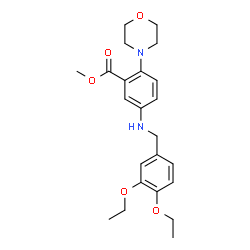 ChemSpider 2D Image | Methyl 5-[(3,4-diethoxybenzyl)amino]-2-(4-morpholinyl)benzoate | C23H30N2O5